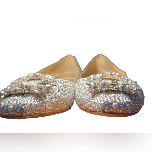 Badgley Mischka Crystal Brooch Flats Size 8.5 Sparkly Perfection - Picture 7 of 9